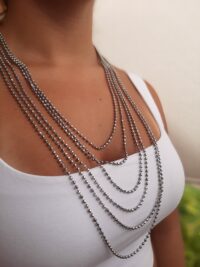 Collana Cascata catena a palline multifilo P&D